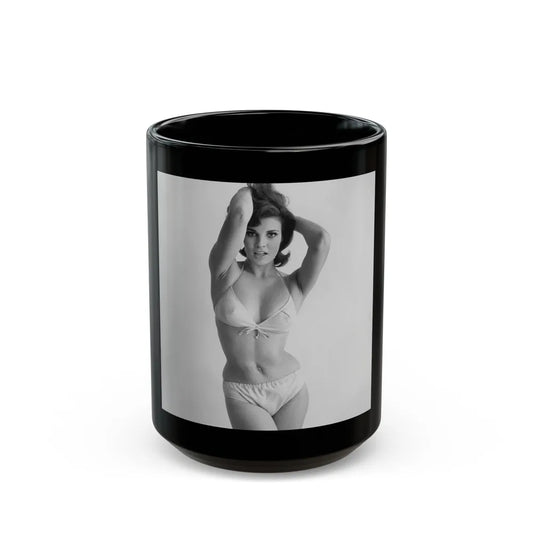 Raquel Welch #213 (Vintage Female Icon) Black Coffee Mug-15oz-Go Mug Yourself