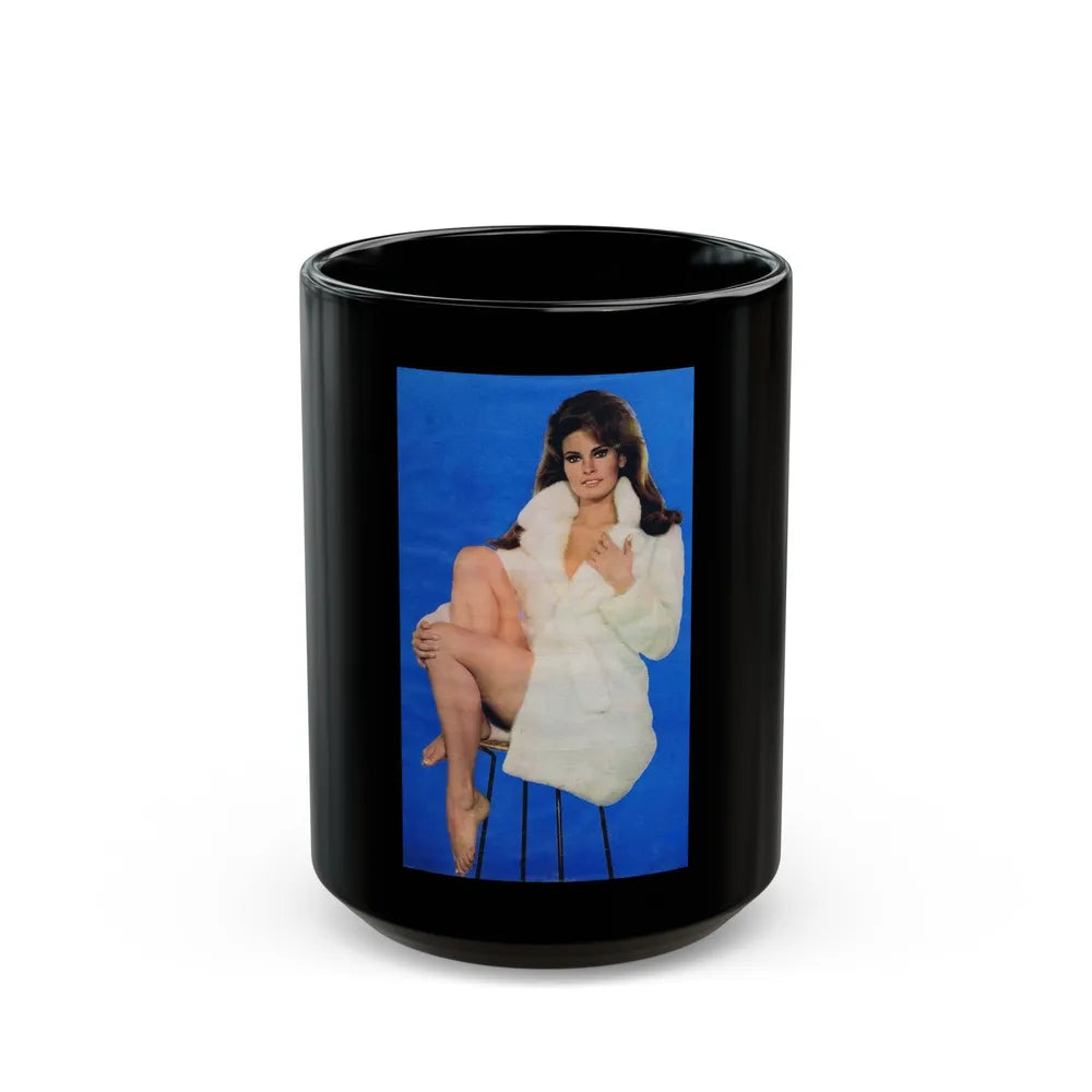 Raquel Welch #216 (Vintage Female Icon) Black Coffee Mug-15oz-Go Mug Yourself