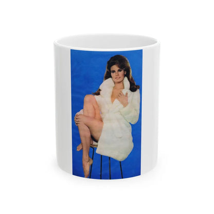 Raquel Welch #216 (Vintage Female Icon) White Coffee Mug-11oz-Go Mug Yourself