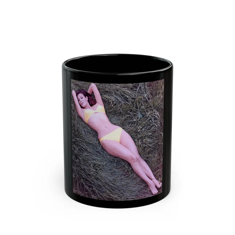 Raquel Welch #218 (Vintage Female Icon) Black Coffee Mug-11oz-Go Mug Yourself