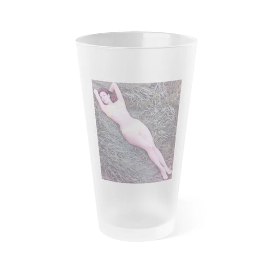 Raquel Welch #218 (Vintage Female Icon) Frosted Pint Glass 16oz-16oz-Frosted-Go Mug Yourself