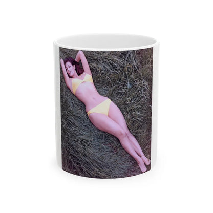 Raquel Welch #218 (Vintage Female Icon) White Coffee Mug-11oz-Go Mug Yourself