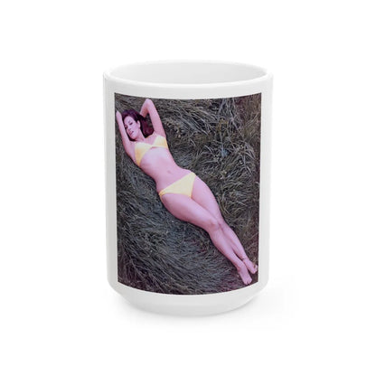 Raquel Welch #218 (Vintage Female Icon) White Coffee Mug-15oz-Go Mug Yourself