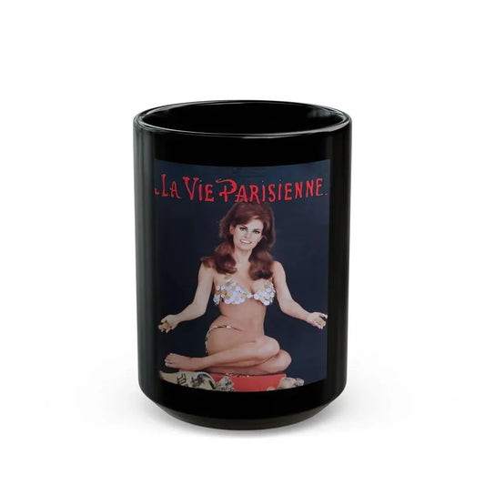 Raquel Welch #219 (Vintage Female Icon) Black Coffee Mug 15oz - Go Mug Yourself