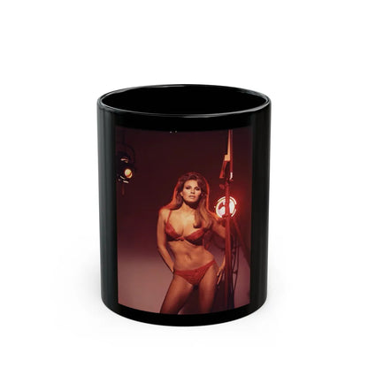 Raquel Welch #221 (Vintage Female Icon) Black Coffee Mug-11oz-Go Mug Yourself