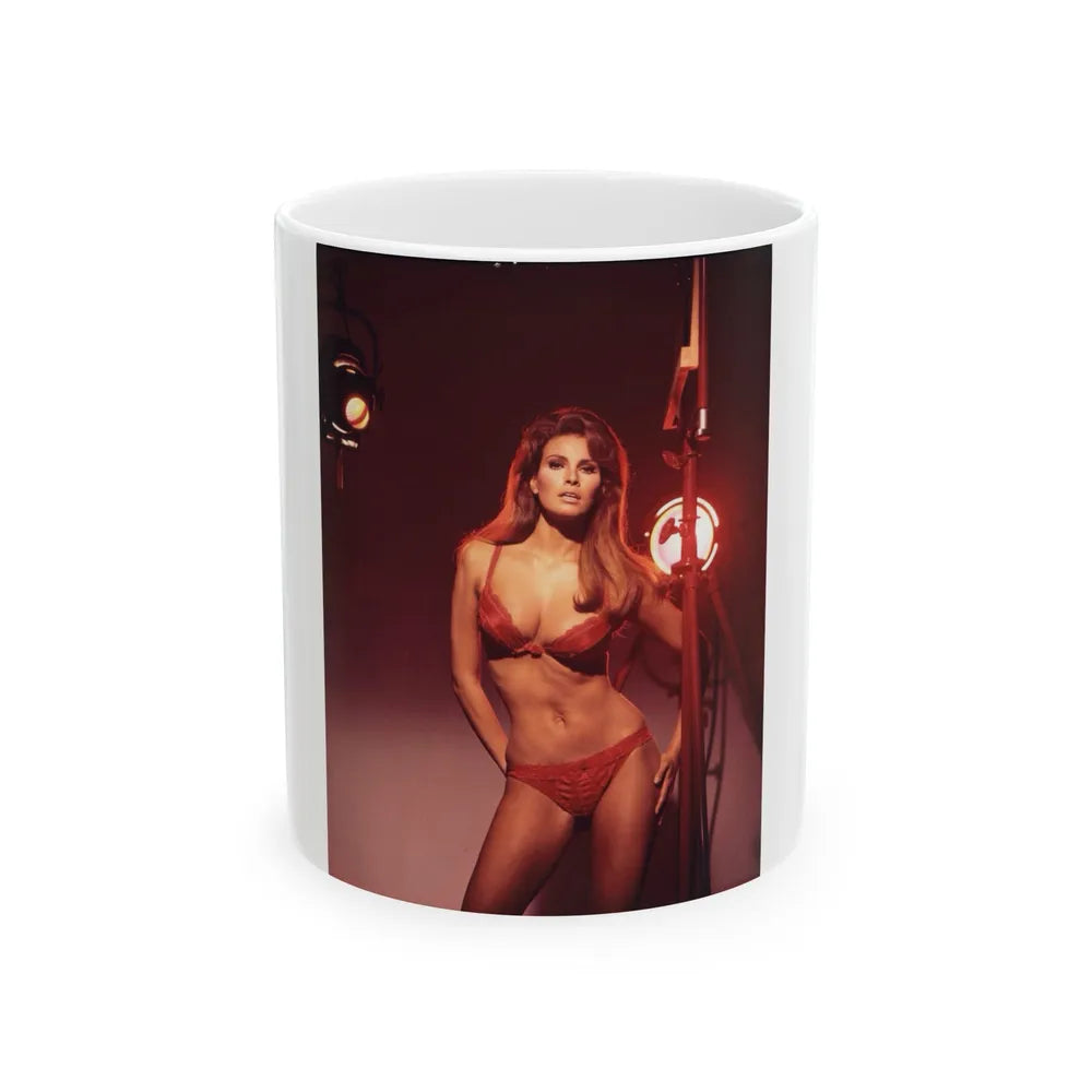 Raquel Welch #221 (Vintage Female Icon) White Coffee Mug-11oz-Go Mug Yourself