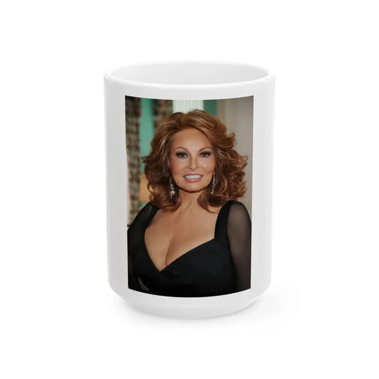 Raquel Welch #224 (Vintage Female Icon) White Coffee Mug 15oz - Go Mug Yourself