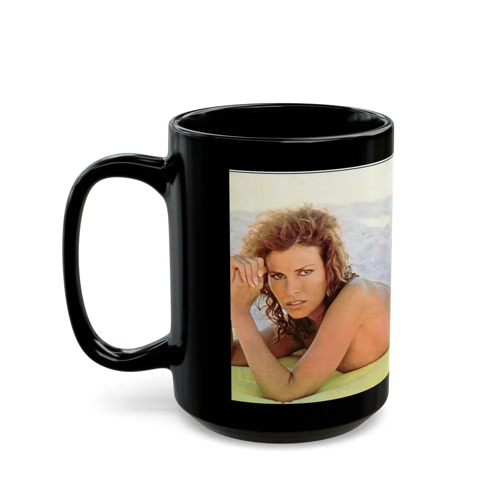 Raquel Welch #226 (Vintage Female Icon) Black Coffee Mug-Go Mug Yourself