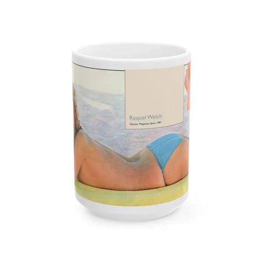 Raquel Welch #226 (Vintage Female Icon) White Coffee Mug 15oz - Go Mug Yourself