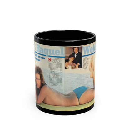 Raquel Welch #2261 (Vintage Female Icon) Black Coffee Mug-11oz-Go Mug Yourself