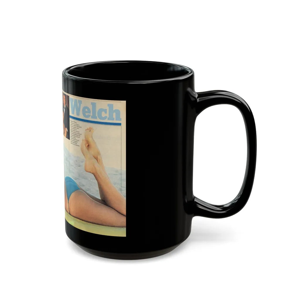 Raquel Welch #2261 (Vintage Female Icon) Black Coffee Mug-Go Mug Yourself