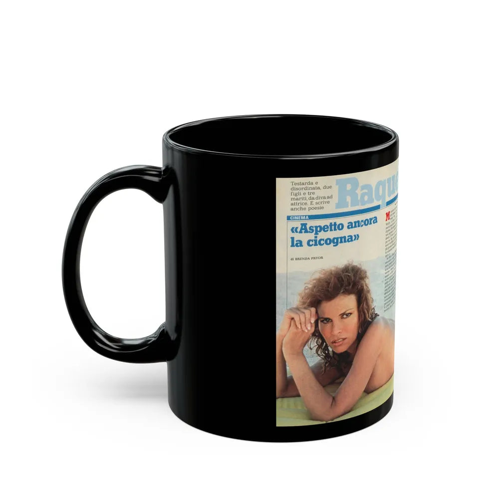 Raquel Welch #2261 (Vintage Female Icon) Black Coffee Mug-Go Mug Yourself