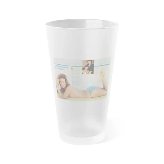 Raquel Welch #2261 (Vintage Female Icon) Frosted Pint Glass 16oz 16oz Frosted - Go Mug Yourself
