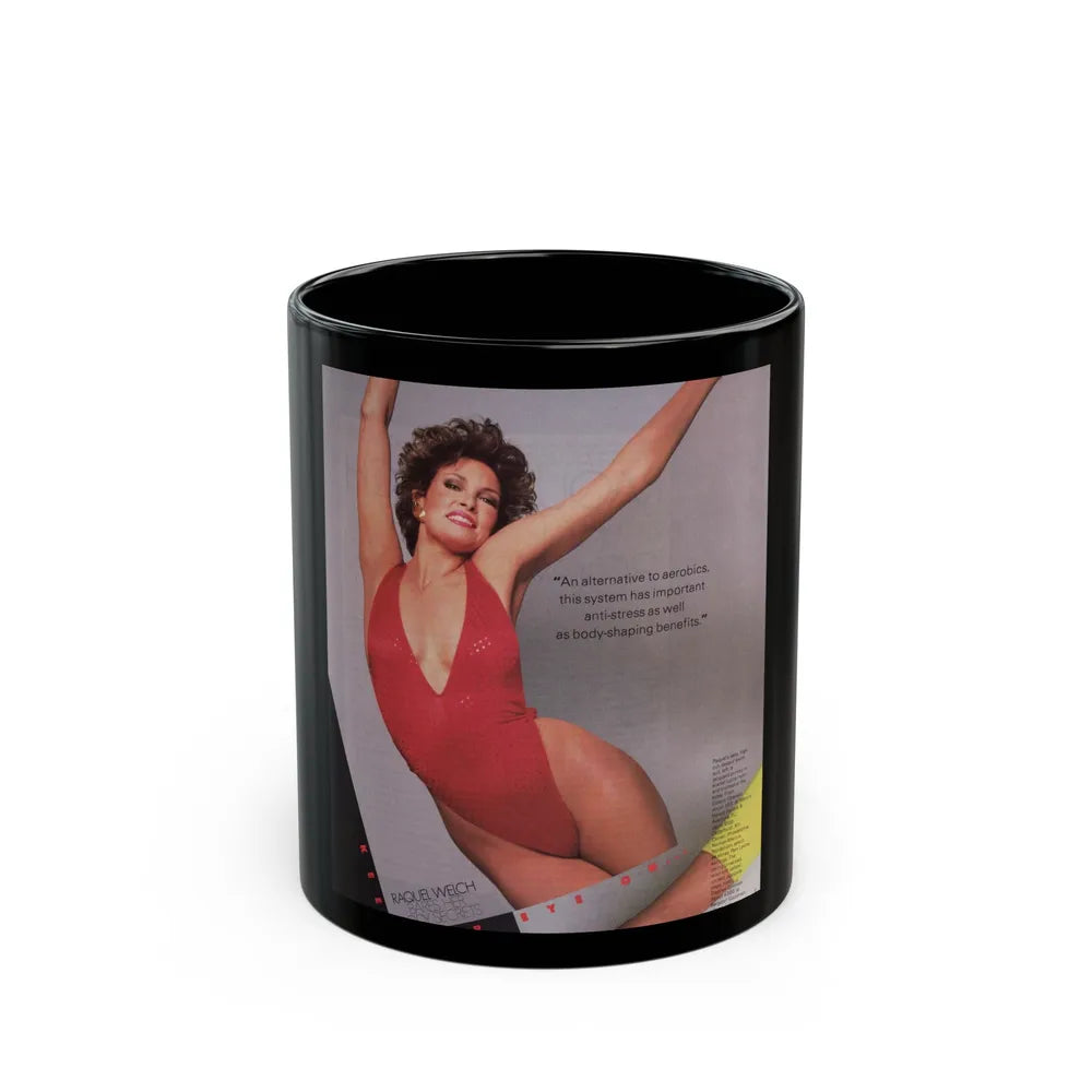 Raquel Welch #229 (Vintage Female Icon) Black Coffee Mug-11oz-Go Mug Yourself