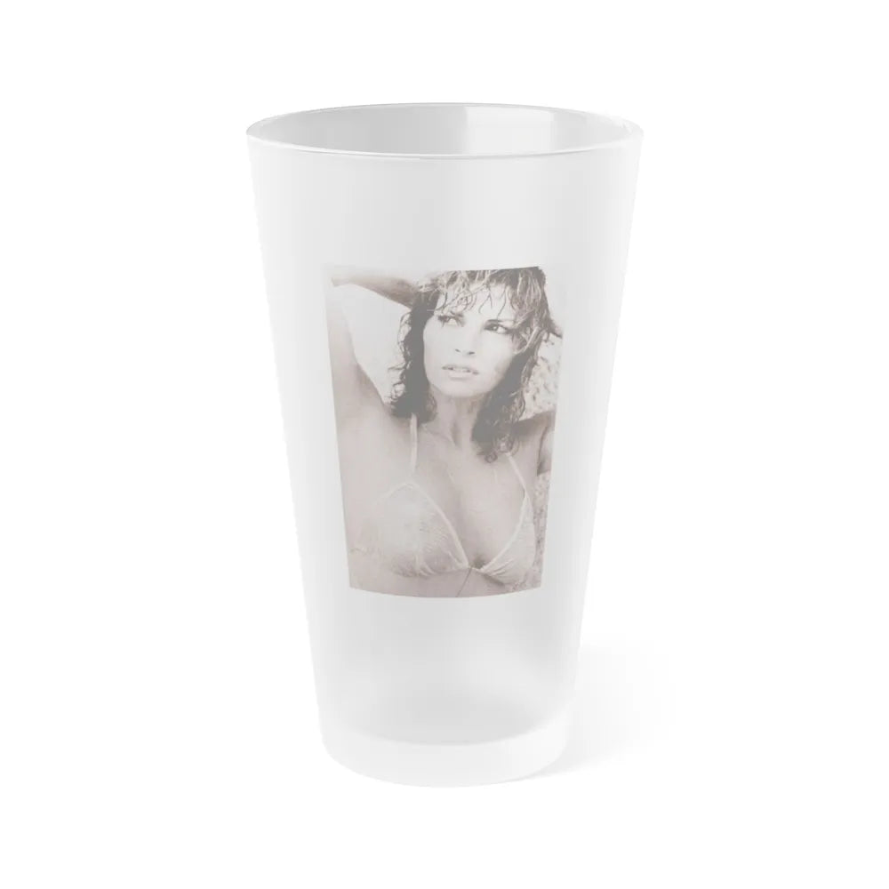 Raquel Welch #230 (Vintage Female Icon) Frosted Pint Glass 16oz-16oz-Frosted-Go Mug Yourself