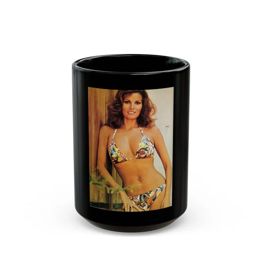 Raquel Welch #231 (Vintage Female Icon) Black Coffee Mug-15oz-Go Mug Yourself