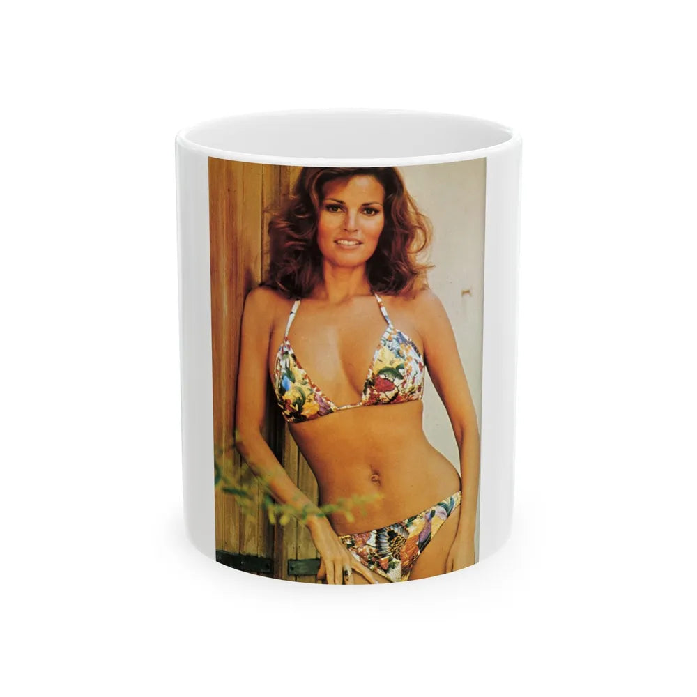 Raquel Welch #231 (Vintage Female Icon) White Coffee Mug-11oz-Go Mug Yourself