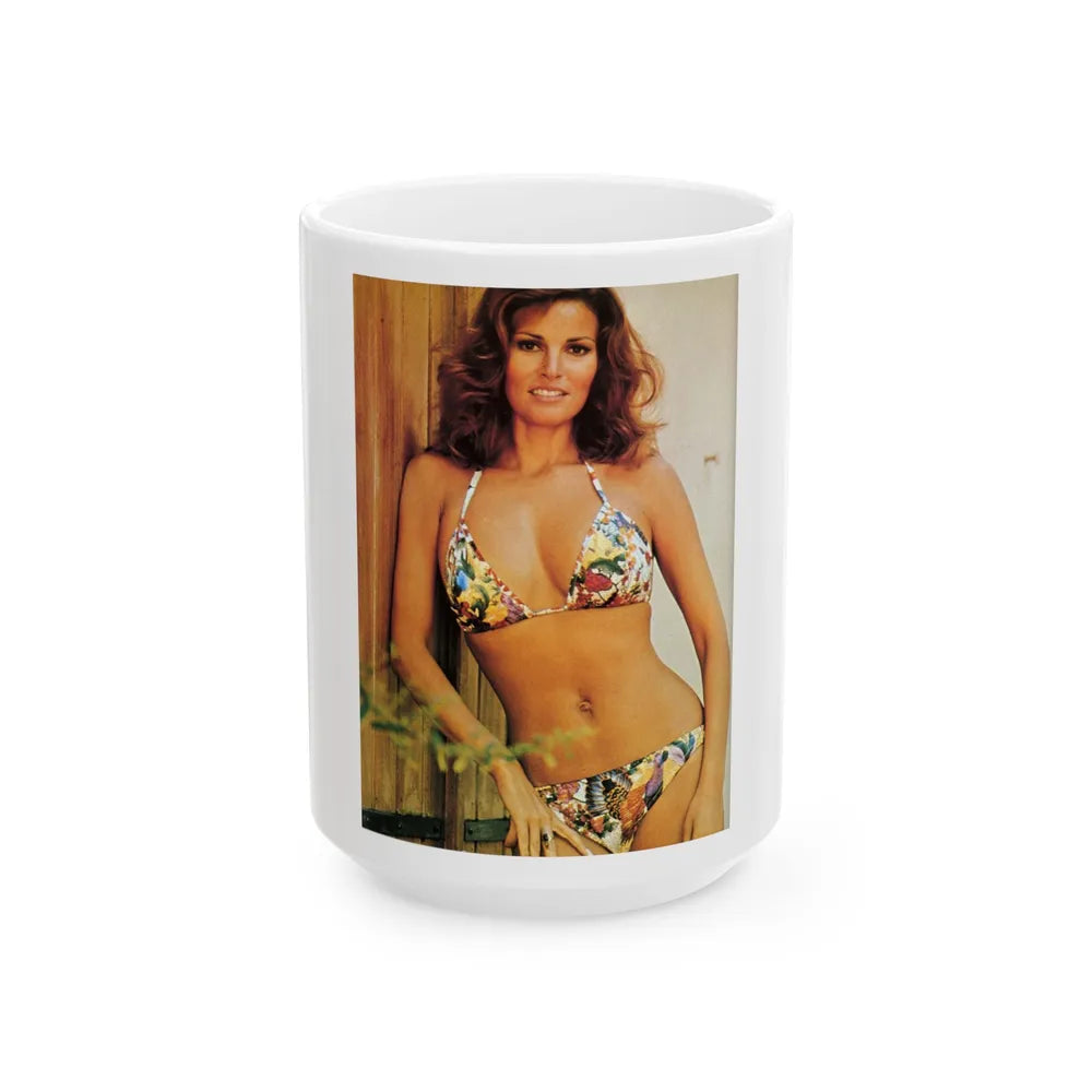 Raquel Welch #231 (Vintage Female Icon) White Coffee Mug-15oz-Go Mug Yourself