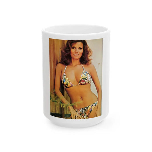 Raquel Welch #231 (Vintage Female Icon) White Coffee Mug 15oz - Go Mug Yourself
