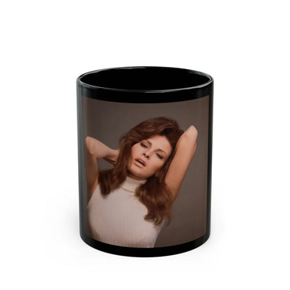 Raquel Welch #233 (Vintage Female Icon) Black Coffee Mug-11oz-Go Mug Yourself