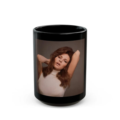 Raquel Welch #233 (Vintage Female Icon) Black Coffee Mug-15oz-Go Mug Yourself