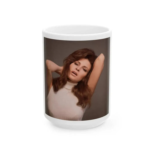 Raquel Welch #233 (Vintage Female Icon) White Coffee Mug 15oz - Go Mug Yourself