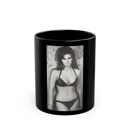 Raquel Welch #234 (Vintage Female Icon) Black Coffee Mug-11oz-Go Mug Yourself