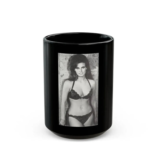 Raquel Welch #234 (Vintage Female Icon) Black Coffee Mug 15oz - Go Mug Yourself