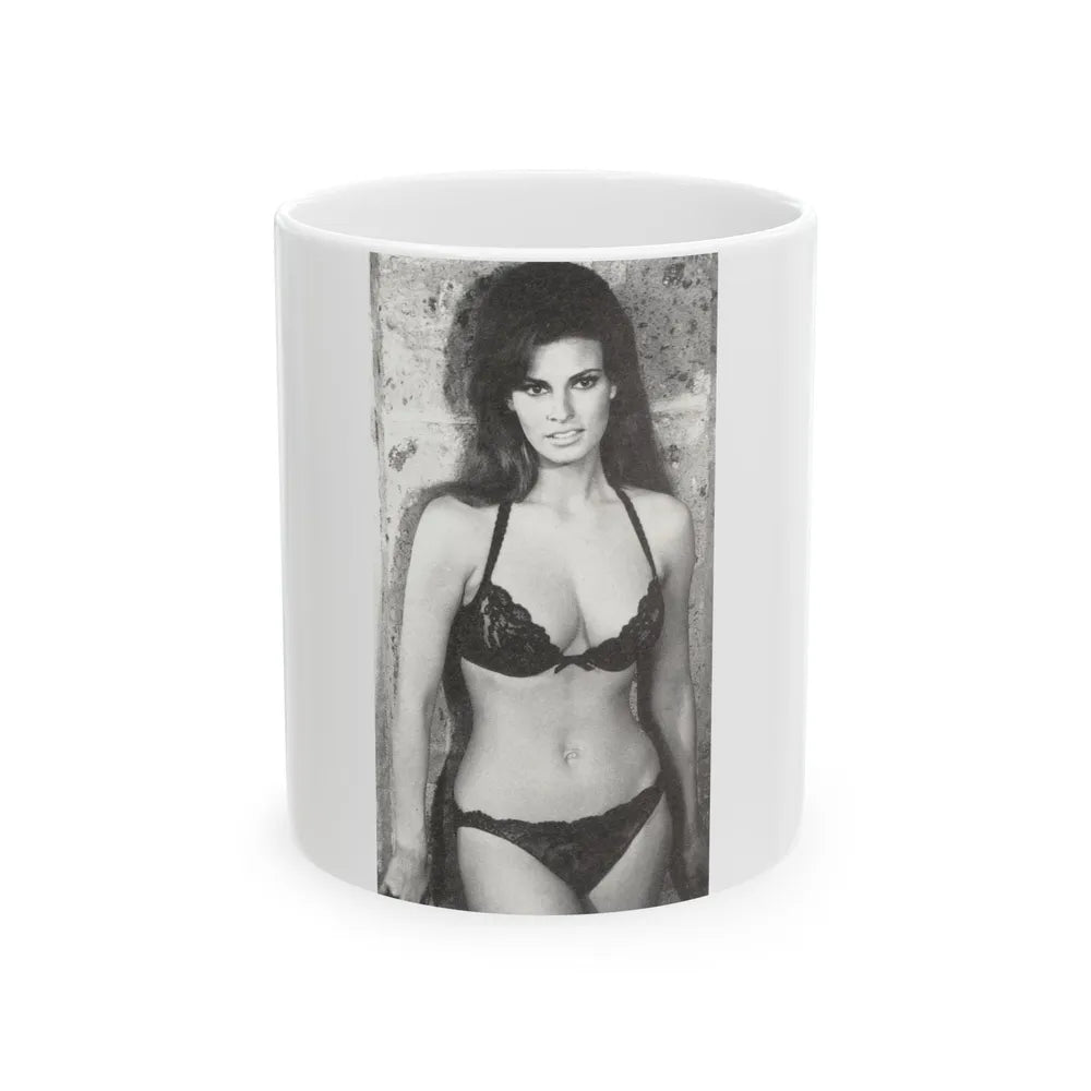 Raquel Welch #234 (Vintage Female Icon) White Coffee Mug-11oz-Go Mug Yourself