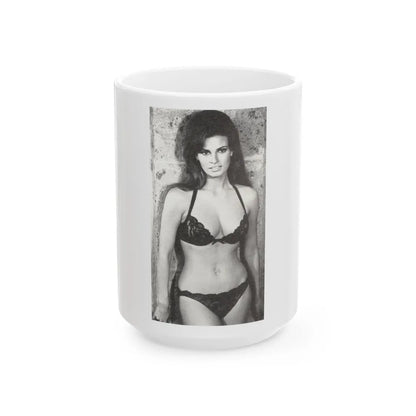 Raquel Welch #234 (Vintage Female Icon) White Coffee Mug-15oz-Go Mug Yourself