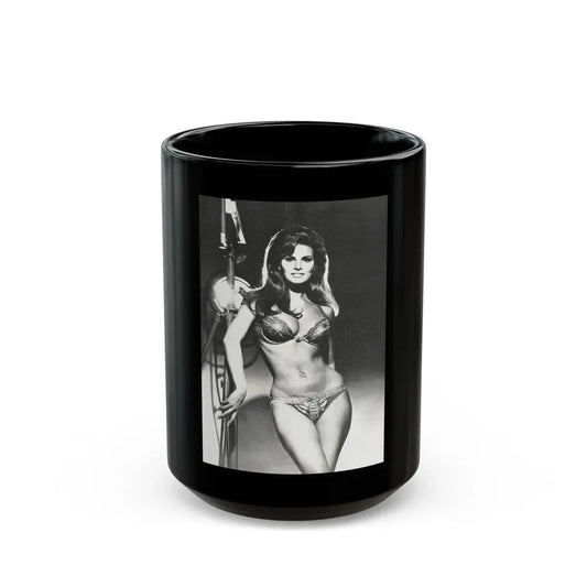 Raquel Welch #235 (Vintage Female Icon) Black Coffee Mug 15oz - Go Mug Yourself