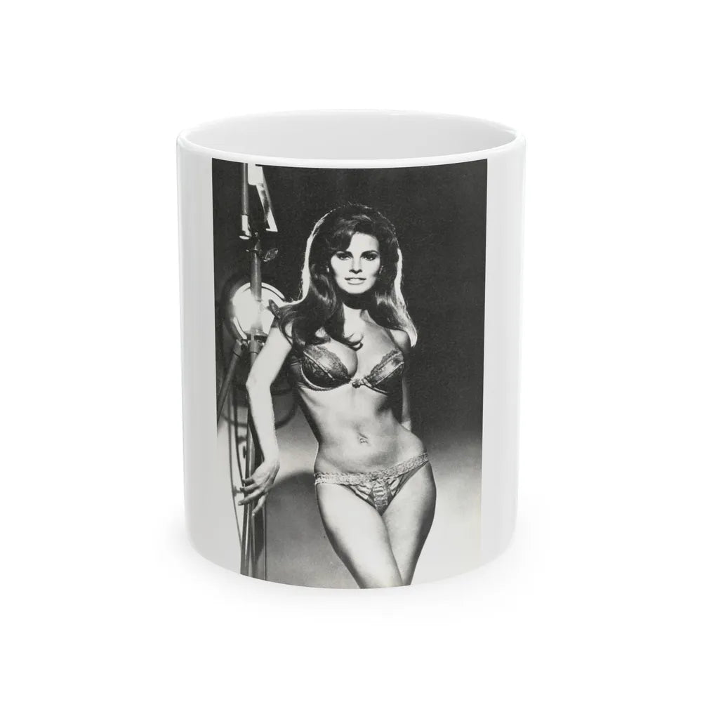 Raquel Welch #235 (Vintage Female Icon) White Coffee Mug-11oz-Go Mug Yourself