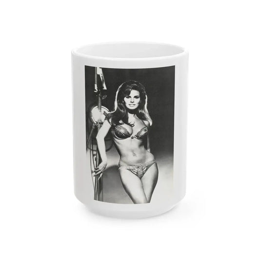 Raquel Welch #235 (Vintage Female Icon) White Coffee Mug 15oz - Go Mug Yourself