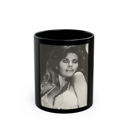 Raquel Welch #236 (Vintage Female Icon) Black Coffee Mug-11oz-Go Mug Yourself