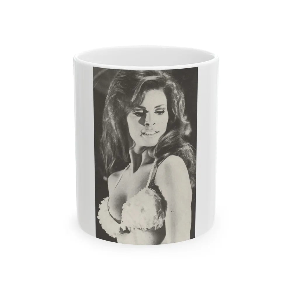 Raquel Welch #237 (Vintage Female Icon) White Coffee Mug-11oz-Go Mug Yourself