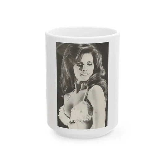 Raquel Welch #237 (Vintage Female Icon) White Coffee Mug 15oz - Go Mug Yourself