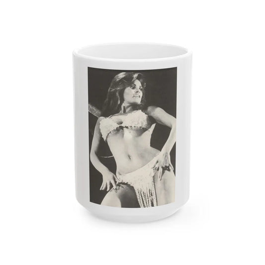 Raquel Welch #238 (Vintage Female Icon) White Coffee Mug-15oz-Go Mug Yourself