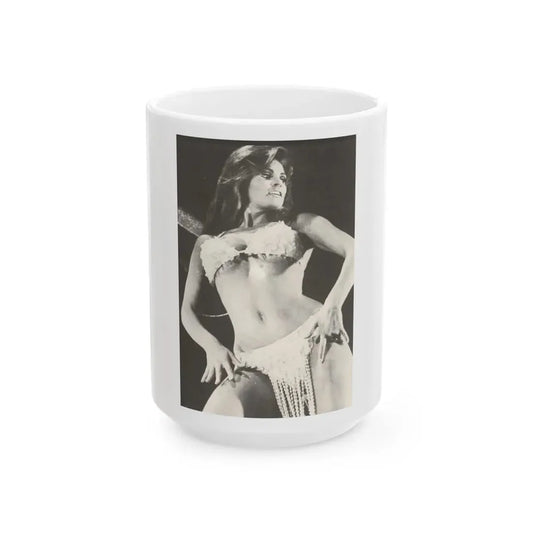 Raquel Welch #238 (Vintage Female Icon) White Coffee Mug 15oz - Go Mug Yourself