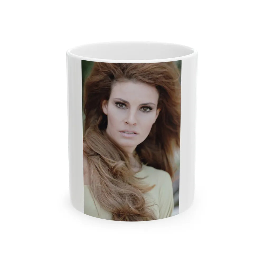 Raquel Welch #239 (Vintage Female Icon) White Coffee Mug-11oz-Go Mug Yourself