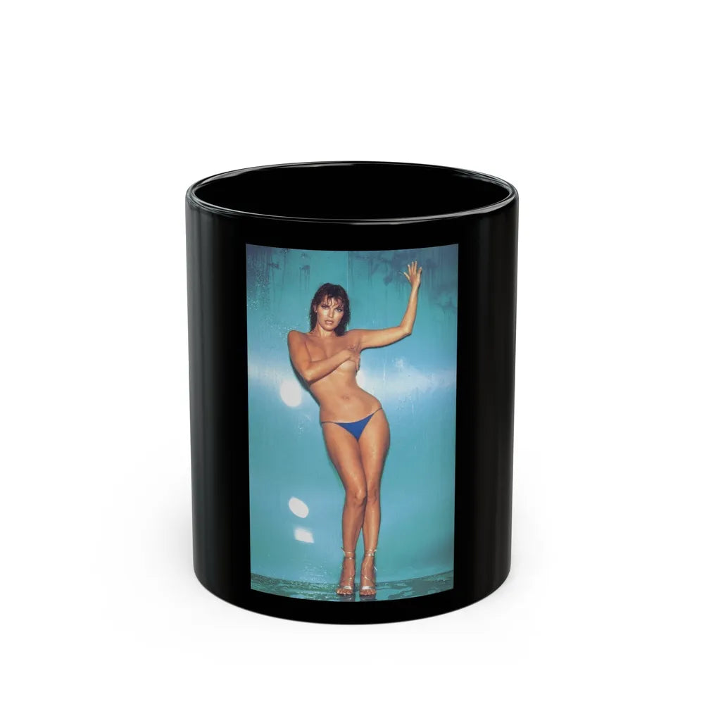 Raquel Welch #240 (Vintage Female Icon) Black Coffee Mug-11oz-Go Mug Yourself