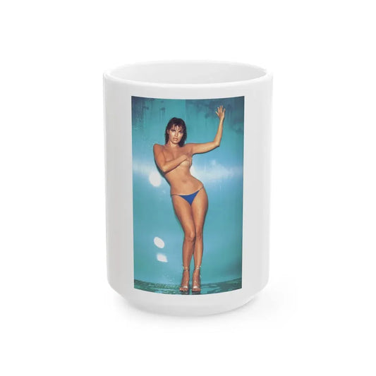 Raquel Welch #240 (Vintage Female Icon) White Coffee Mug 15oz - Go Mug Yourself