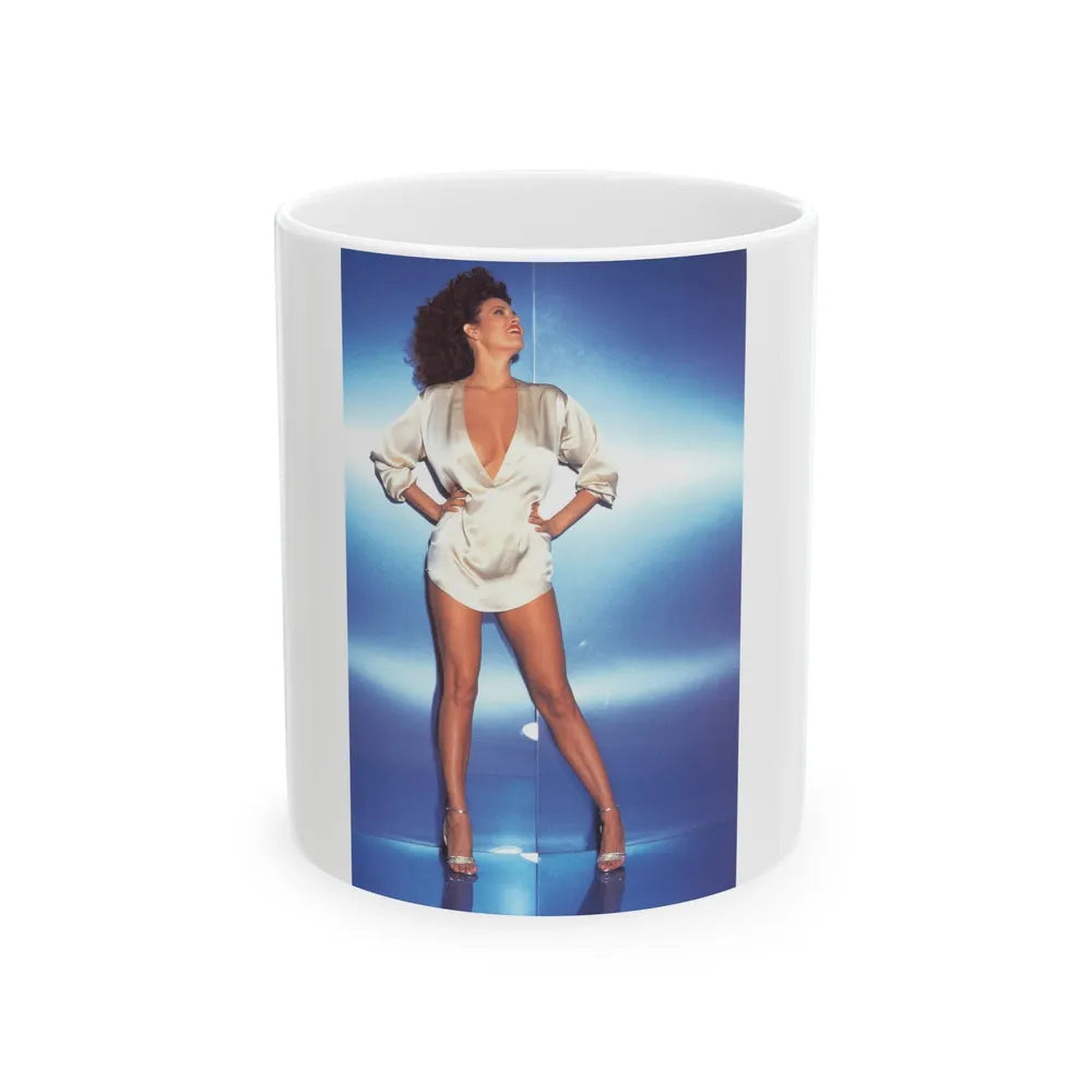 Raquel Welch #241 (Vintage Female Icon) White Coffee Mug-11oz-Go Mug Yourself