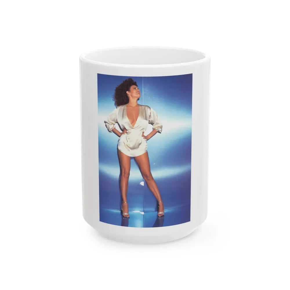 Raquel Welch #241 (Vintage Female Icon) White Coffee Mug-15oz-Go Mug Yourself