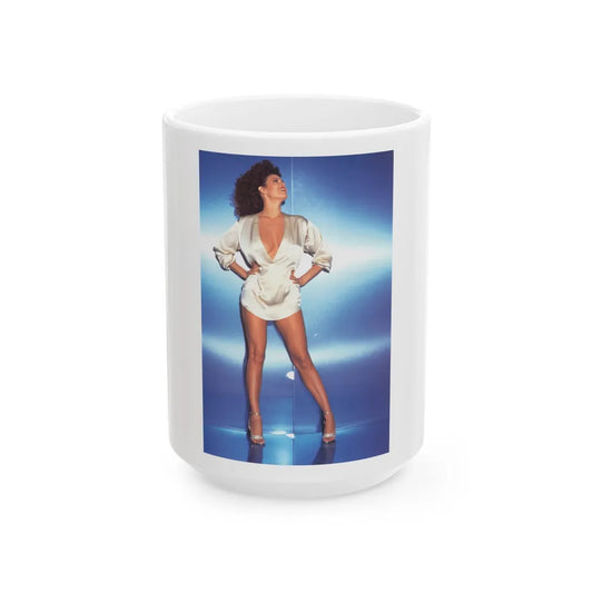 Raquel Welch #241 (Vintage Female Icon) White Coffee Mug-15oz-Go Mug Yourself