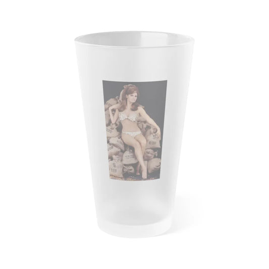 Raquel Welch #242 (Vintage Female Icon) Frosted Pint Glass 16oz-16oz-Frosted-Go Mug Yourself