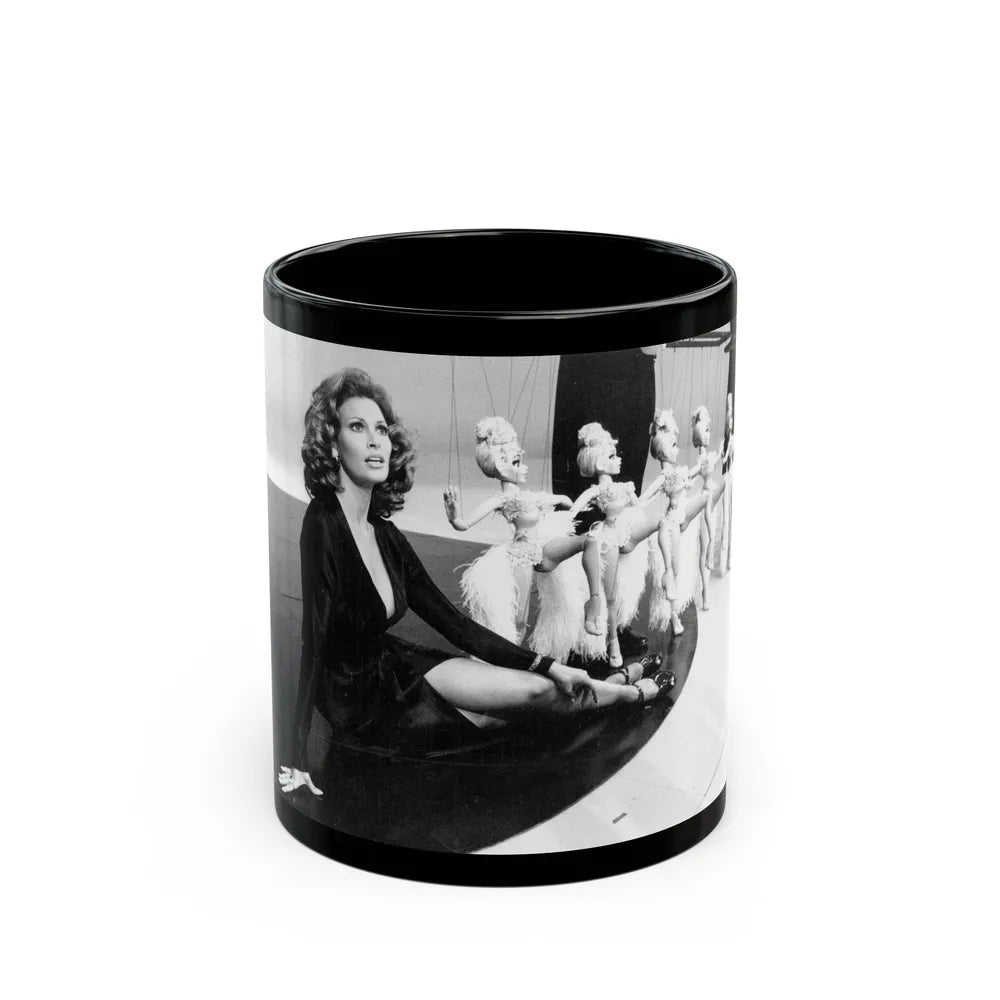 Raquel Welch #246 (Vintage Female Icon) Black Coffee Mug-11oz-Go Mug Yourself