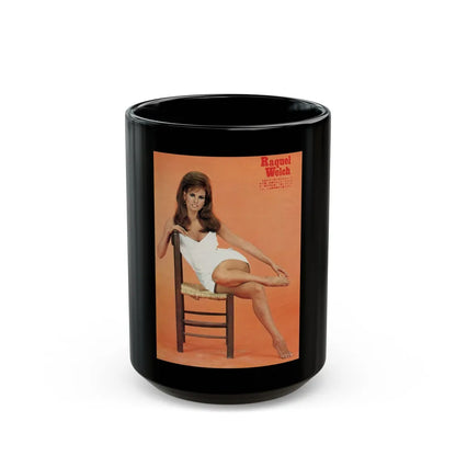 Raquel Welch #248 (Vintage Female Icon) Black Coffee Mug-15oz-Go Mug Yourself