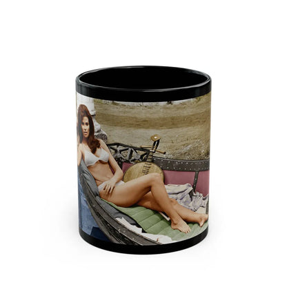 Raquel Welch #253 (Vintage Female Icon) Black Coffee Mug-11oz-Go Mug Yourself