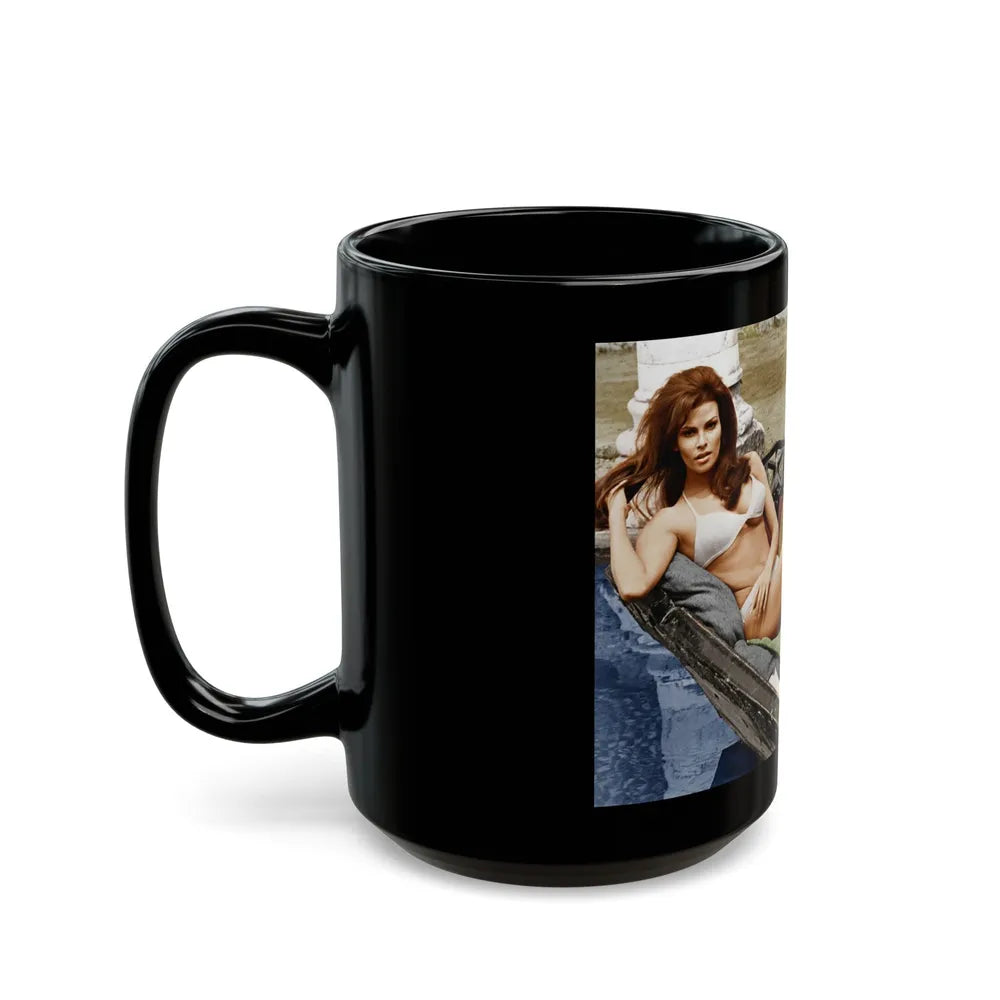 Raquel Welch #253 (Vintage Female Icon) Black Coffee Mug-Go Mug Yourself