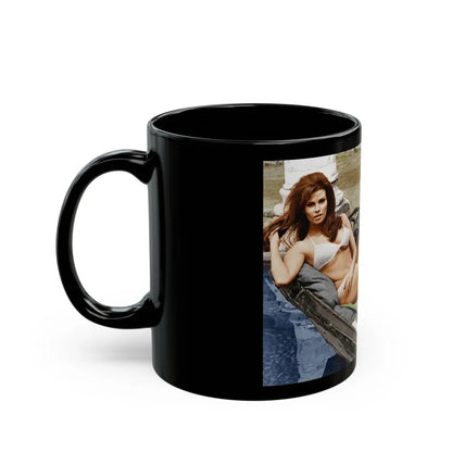 Raquel Welch #253 (Vintage Female Icon) Black Coffee Mug-Go Mug Yourself